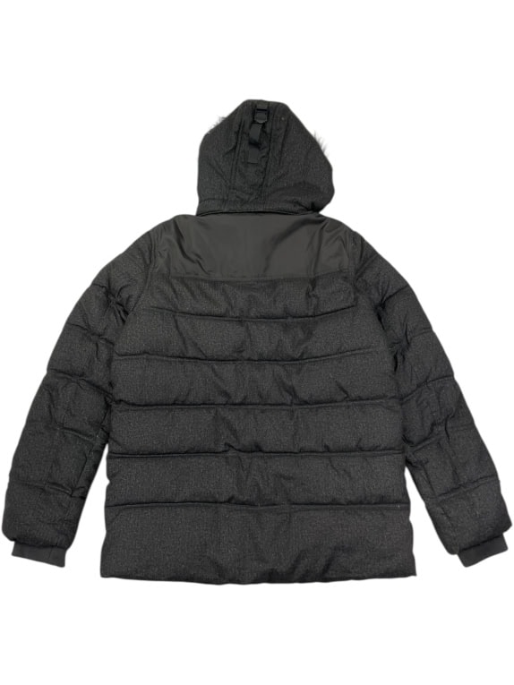 HILFIGER DENIM GIACCA PUFFER UOMO CON CAPPUCCIO E PELLICCIA GRIGIA - M