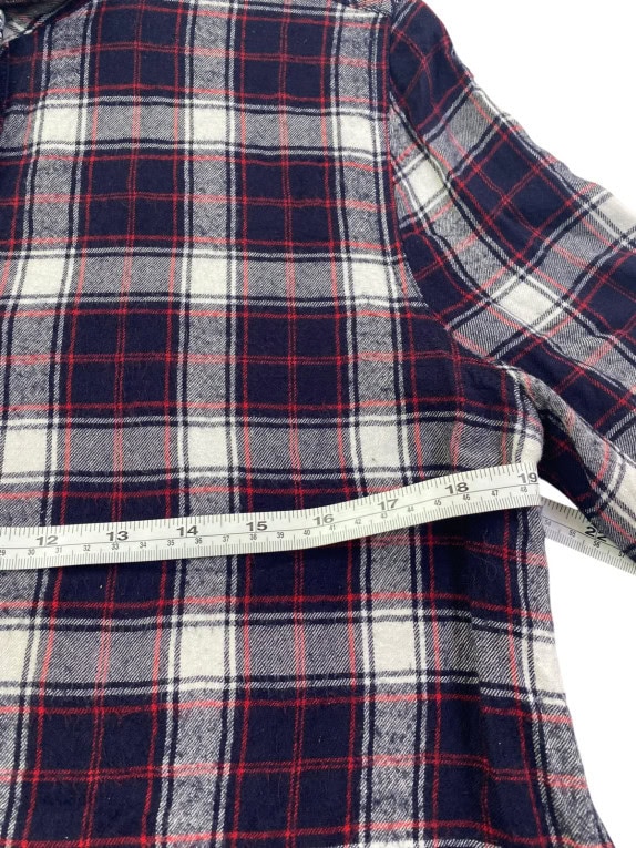 HILFIGER DENIM ΚΑΡΟ ΠΟΥΚΑΜΙΣΟ ΚΛΑΣΙΚΟ NAVY ΓΥΝΑΙΚΕΙΟ PRE OWNED L