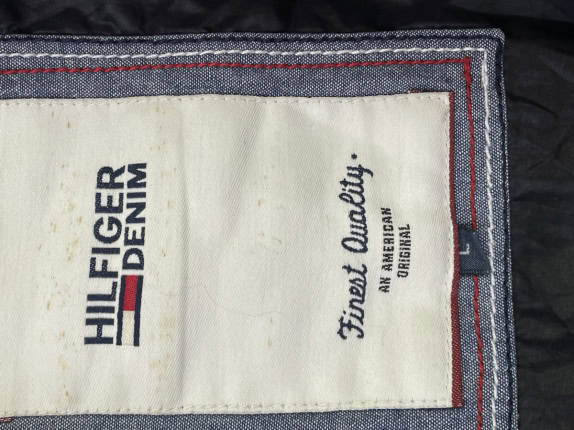 HILFIGER DENIM PIUMINO CLASSICO BLU NAVY UOMO PRE OWNED L