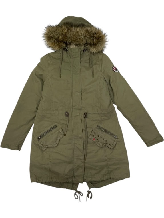 HILFIGER DENIM OLIVE PARKA ΜΕ ΚΟΥΚΟΥΛΑ ΚΑΙ ΓΟΥΝΑ - S