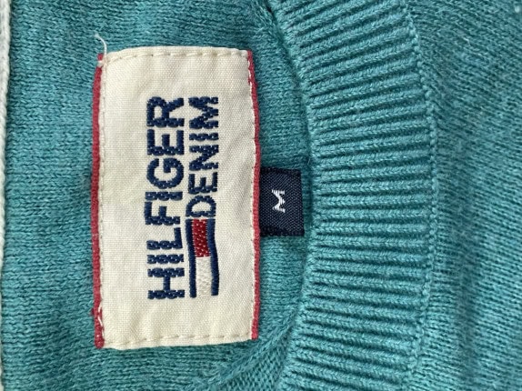 HILFIGER DENIM ΠΟΥΛΟΒΕΡ ΜΕ ΛΟΓΟΤΥΠΟ ΤΥΡΚΟΥΑΖ ΑΝΤΡΙΚΟ PRE OWNED M