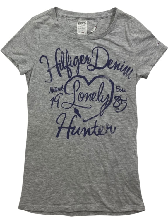 Hilfiger Denim T-Shirt Logo Print Γκρι Γυναικείο S