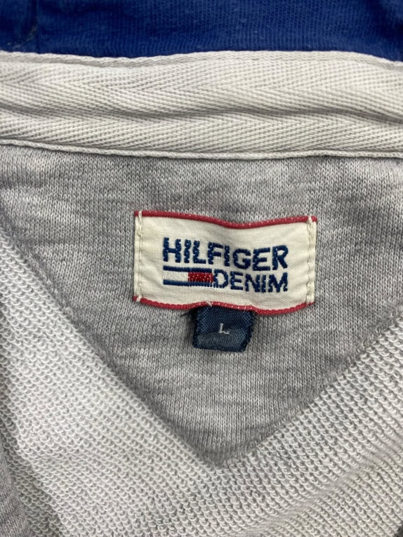 HILFIGER DENIM Felpa con zip vintage con logo NY grigia da donna L