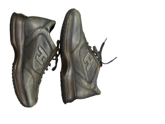 HOGAN ΔΕΡΜΑΤΙΝΑ SNEAKERS CLASSIC ΜΑΥΡΟ ΑΝΤΡΙΚΟ PRE OWNED