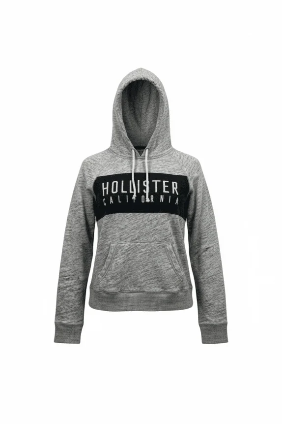 Hollister Φούτερ Hoodie Casual Logo Γκρι Γυναικείο M