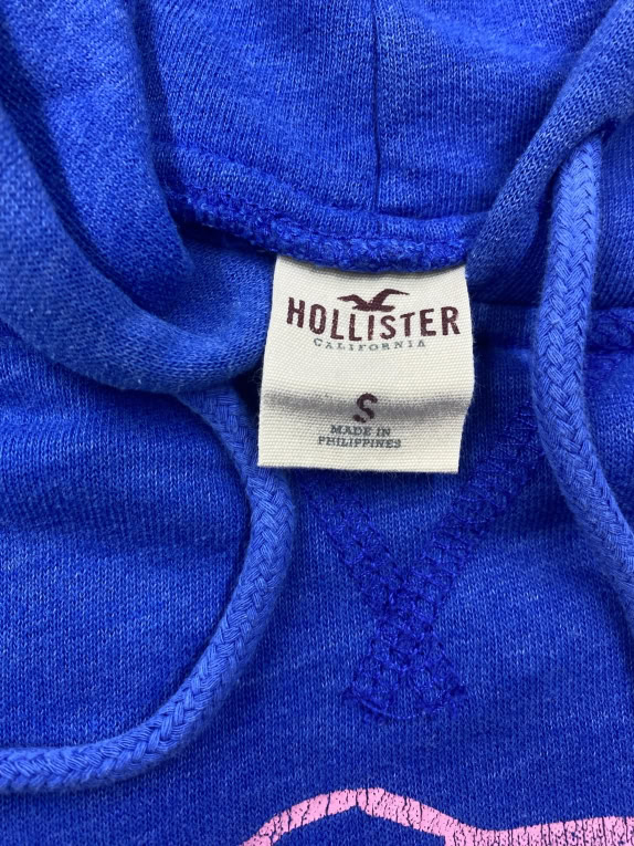 Hollister Hoodie Sweatshirt Casual Logo Print Blue Women’s S