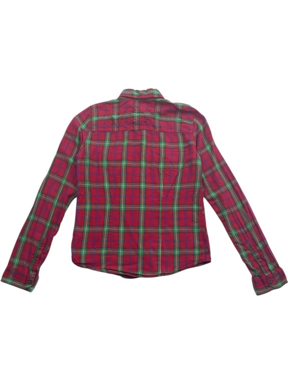 Hollister Καρό Πουκάμισο Casual Λογότυπο Κόκκινο Unisex S