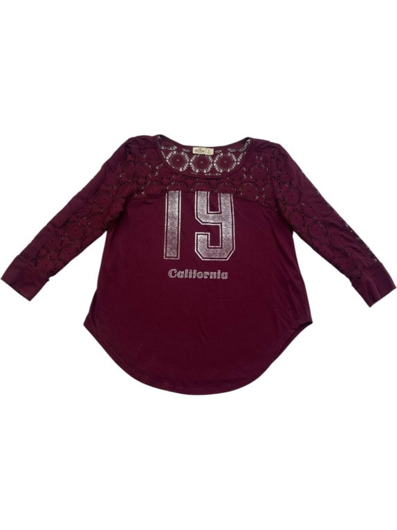 HOLLISTER ΜΑΚΡΥΜΑΝΙΚΗ ΜΠΛΟΥΖΑ GRAPHIC ΜΠΟΡΝΤΟ ΓΥΝΑΙΚΕΙΟ PRE OWNED S