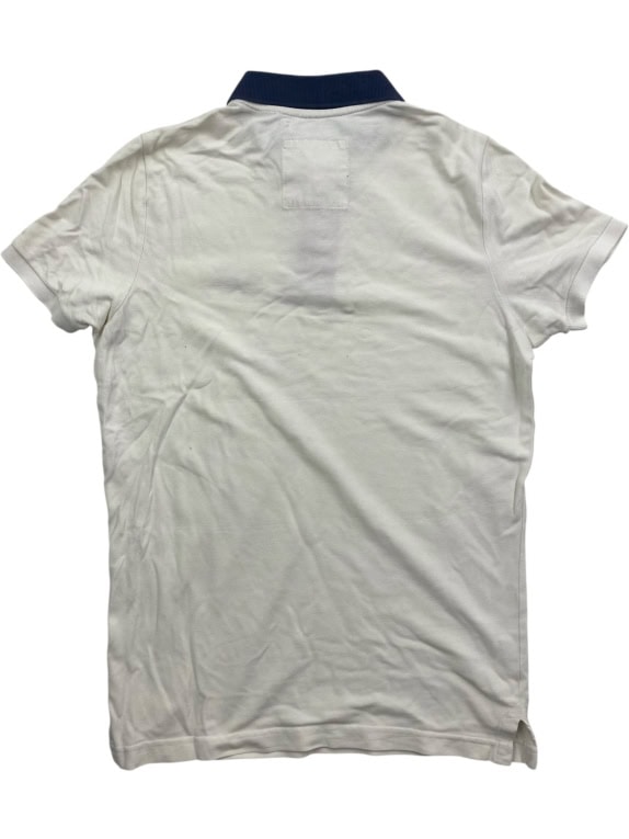HOLLISTER Polo Shirt Classic Logo Λευκό με Μπλε Γιακά Γυναικείο S
