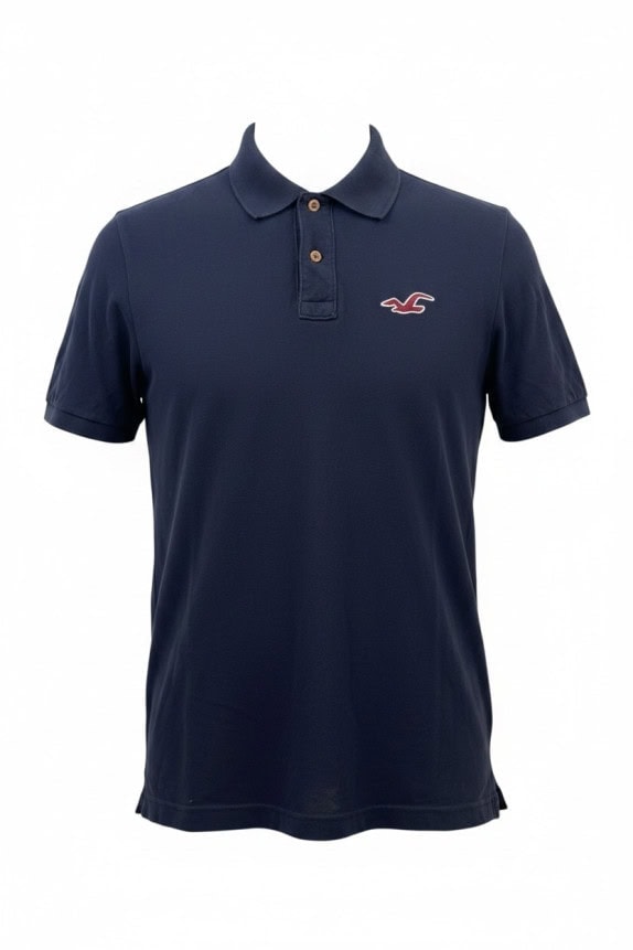 HOLLISTER POLO SHIRT MINIMAL NAVY MEN PRE OWNED S