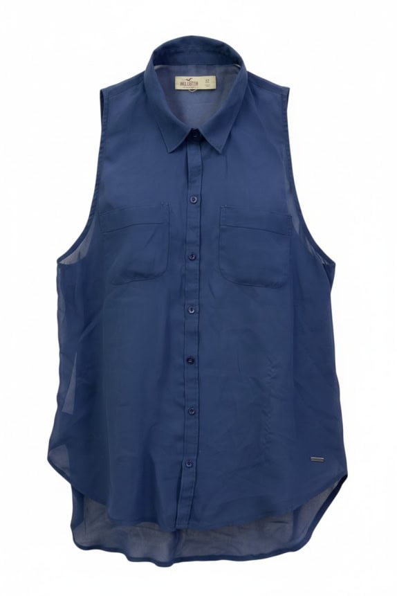 HOLLISTER ΠΟΥΚΑΜΙΣΟ ΑΜΑΝΙΚΟ VINTAGE ΜΠΛΕ ΓΥΝΑΙΚΕΙΟ XS pre-owned