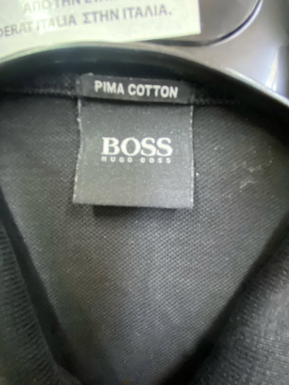 HUGO BOSS ΜΠΛΟΥΖΑ POLO ΜΕ ΦΕΡΜΟΥΑΡ PIMA COTTON ΜΑΥΡΟ UNISEX XL