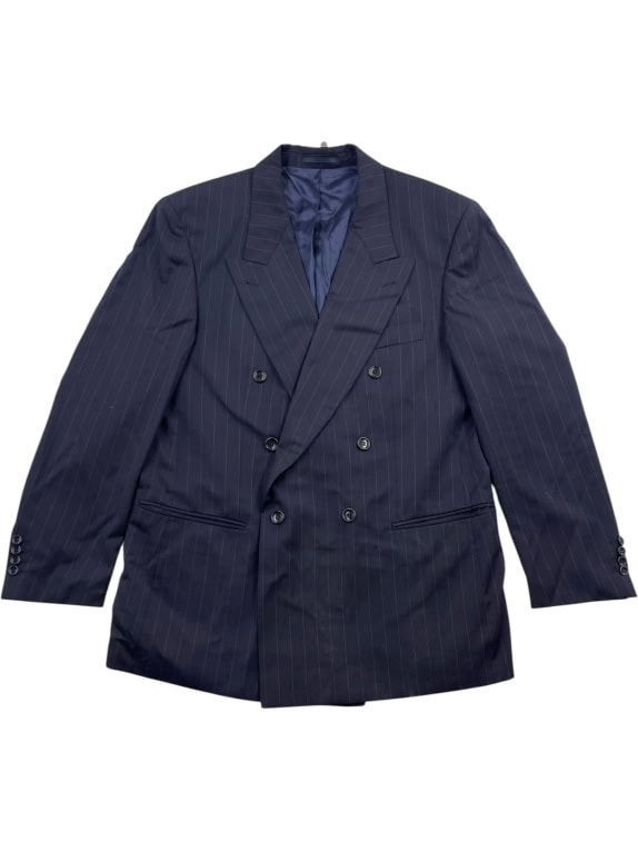 HUGO BOSS ΣΑΚΑΚΙ DOUBLE BREASTED PINSTRIPE ΜΠΛΕ UNISEX L