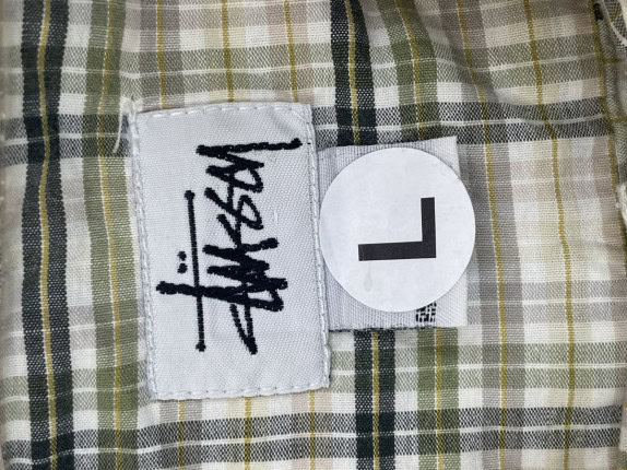 STUSSY ΠΟΥΚΑΜΙΣΟ CHECK ΠΛΑΝΕΛ ΟΛΙΒΕ UNISEX PRE OWNED L