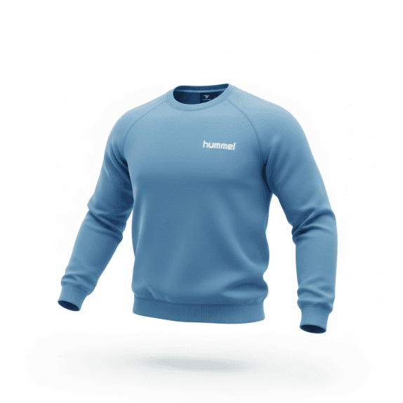 HUMMEL Crewneck Sweatshirt Casual Logo Blue Unisex L