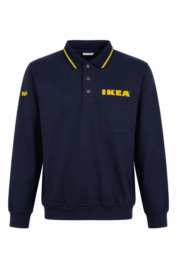 1995 WORKWEAR COLLECTIBLE IKEA POLO MAGLIA COLLO BLU UOMO PRE OWNED M