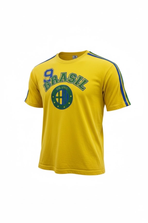 INCOGNITA T-Shirt Vintage "Brasil 9" Yellow Graphic Unisex Size S