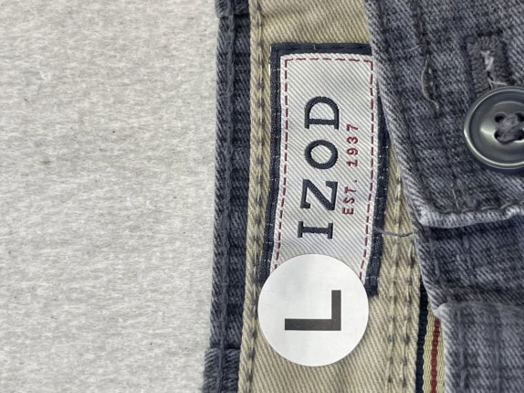 IZOD CARGO SHORTS MINIMAL GRIGIO UOMO PRE OWNED L