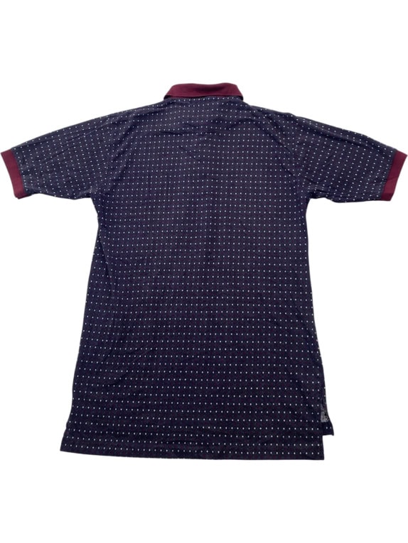 Izod Club Patterned Polo Shirt Μπλε με Μπορντό Γιακά