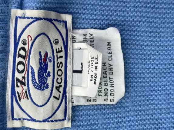 1980S IZOD LACOSTE ΠΟΥΛΟΒΕΡ V NECK VINTAGE ΓΑΛΑΖΙΟ ΑΝΤΡΙΚΟ PRE OWNED L
