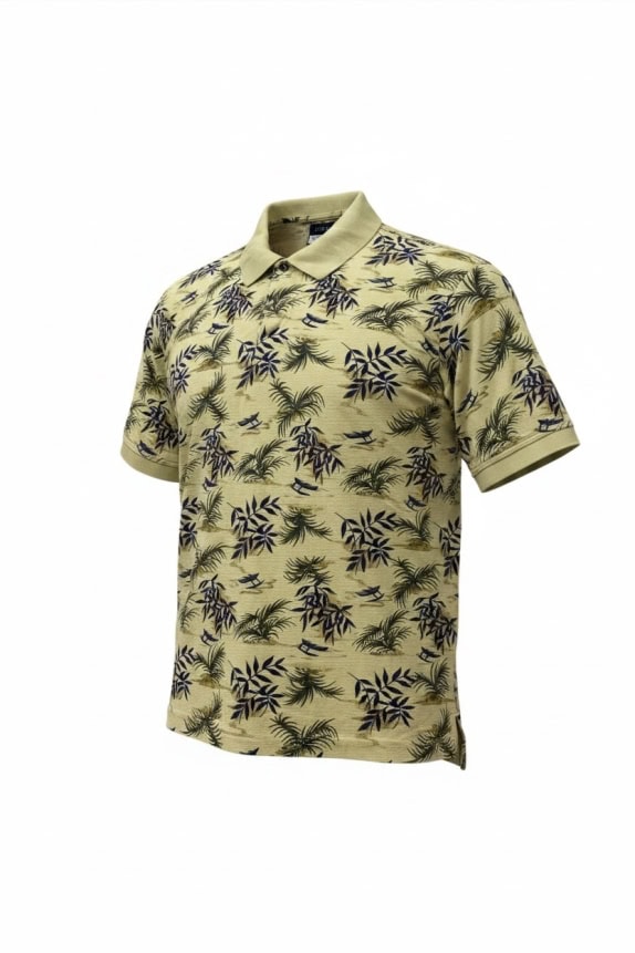 IZOD Polo Shirt Floral Pattern Κίτρινο UNISEX L