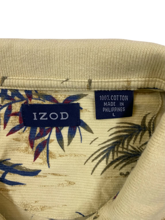 IZOD Polo Shirt Floral Pattern Κίτρινο UNISEX L