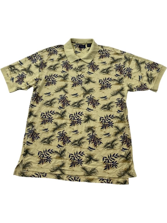 IZOD Polo Shirt Floral Pattern Κίτρινο UNISEX L