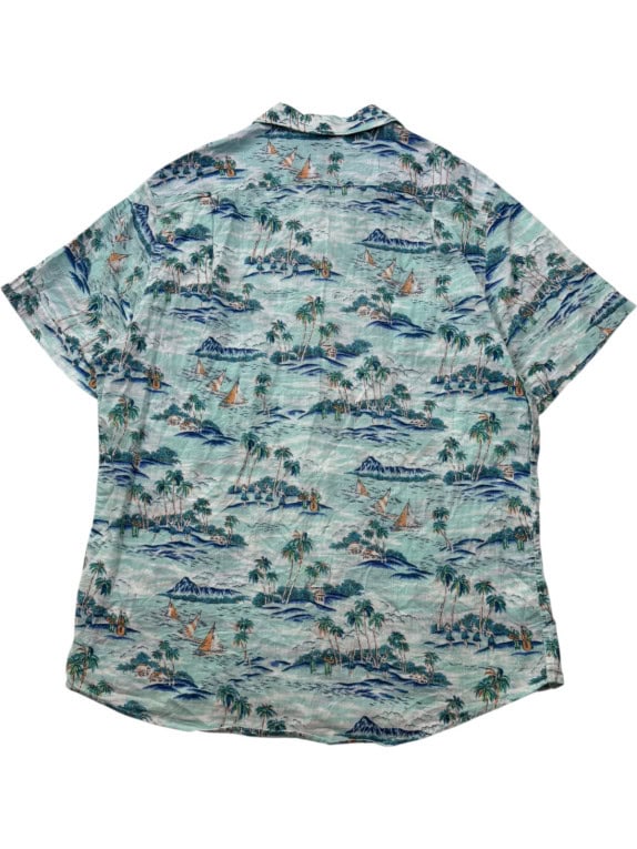 IZOD ΠΟΥΚΑΜΙΣΟ HAWAIIAN PRINT ΑΝΟΙΧΤΟ ΓΑΛΑΖΙΟ ΑΝΤΡΙΚΟ PRE OWNED L