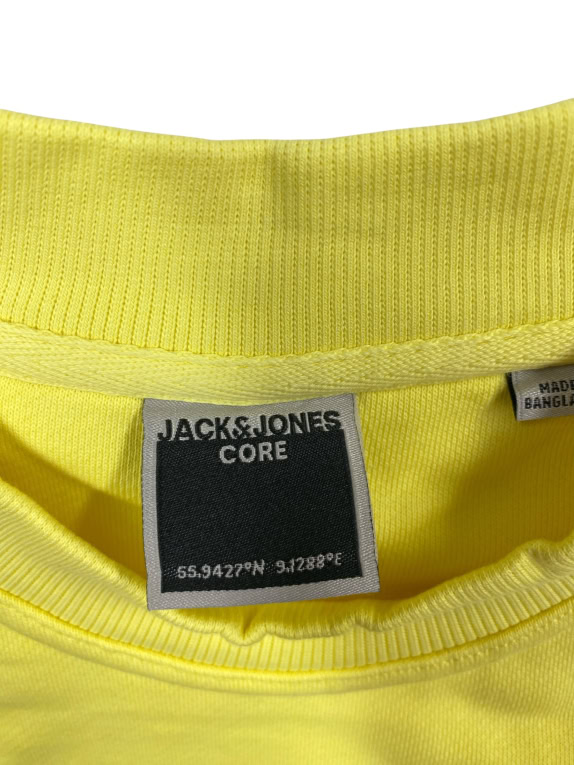 Jack & Jones Core Φούτερ Casual Μονόχρωμο Κίτρινο Ανδρικό L