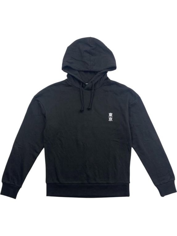 JACK & JONES CORE HOODIE CASUAL TOKYO LOGO BLACK MEN'S S