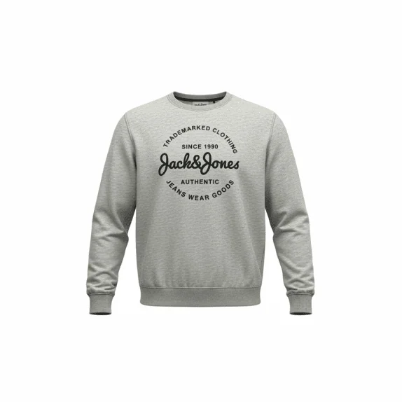 Jack & Jones Felpa casual grigia con stampa da uomo L