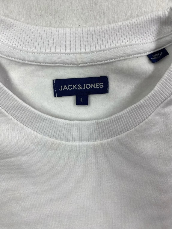 Jack & Jones Φούτερ Casual Μονόχρωμο Λευκό Ανδρικό L