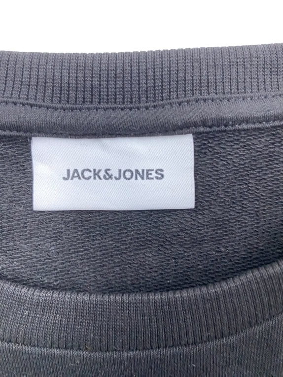 JACK & JONES Φούτερ Crewneck Casual Graphic Logo Μαύρο Ανδρικό L/XL