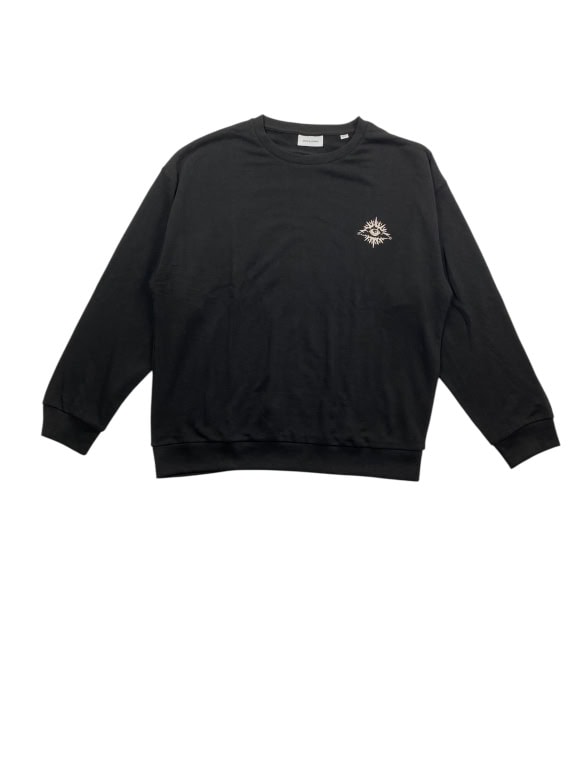 JACK & JONES Φούτερ Crewneck Casual Graphic Logo Μαύρο Ανδρικό L/XL
