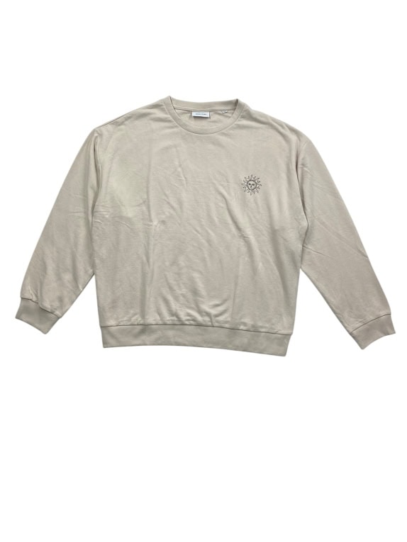 JACK & JONES Crewneck Sweatshirt Casual Graphic Logo Beige Men’s XL