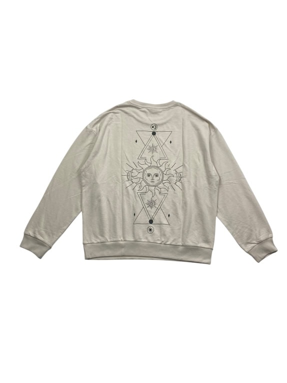 JACK & JONES Crewneck Sweatshirt Casual Graphic Logo Beige Men’s XL