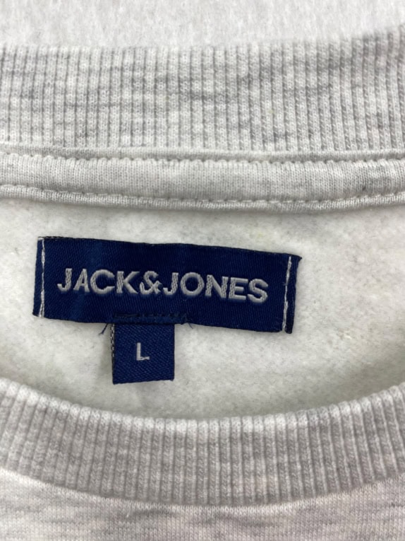 JACK & JONES Φούτερ Crewneck Casual Logo Γκρι Ανδρικό L