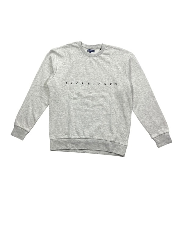 JACK & JONES Φούτερ Crewneck Casual Logo Γκρι Ανδρικό L