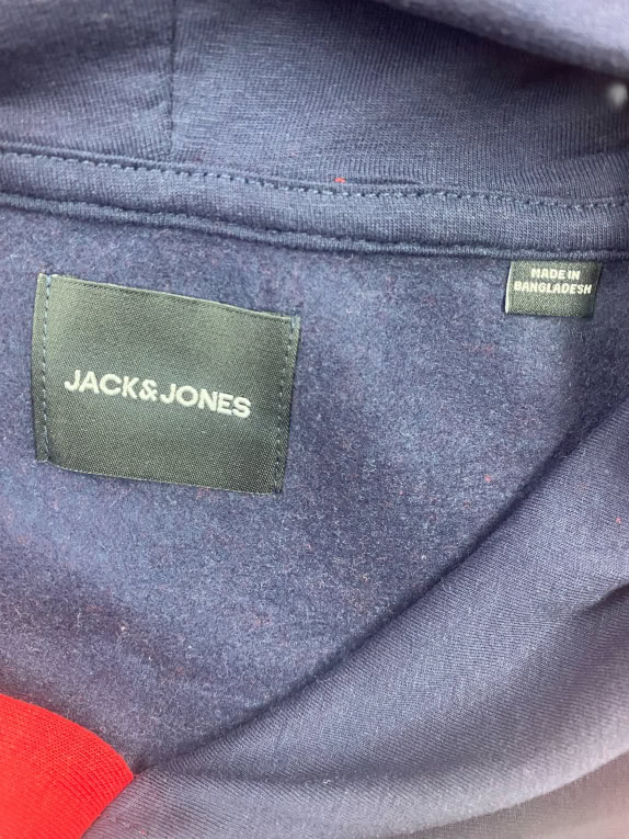 JACK & JONES ΦΟΥΤΕΡ HOODIE COLOR-BLOCK ΜΕ ΛΟΓΟΤΥΠΟ ΜΠΛΕ-ΚΟΚΚΙΝΟ-ΛΕΥΚΟ ΑΝΔΡΙΚΟ M/L