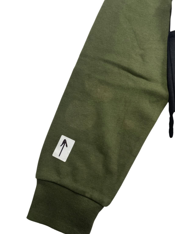 Jack & Jones Φούτερ Hoodie Colorblock Casual Logo Χακί Μαύρο Ανδρικό L