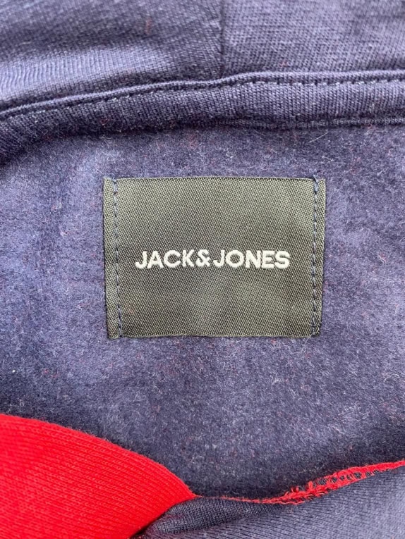JACK & JONES Φούτερ με Κουκούλα Colorblock Λογότυπο Πολύχρωμο Ανδρικό XL