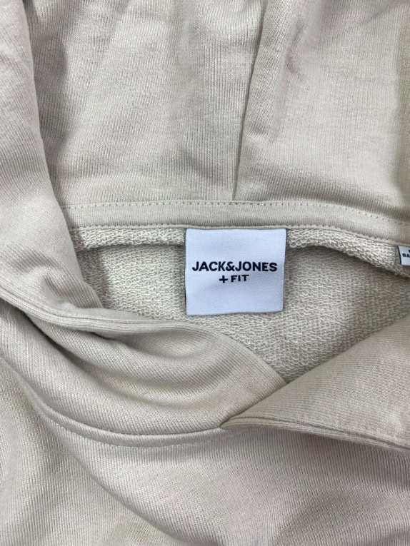 JACK & JONES HOODIE TIMELESS BEIGE MEN'S 4XL