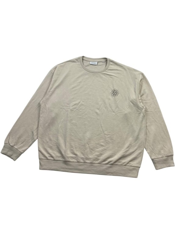 JACK & JONES Felpa con motivo sole beige da uomo XL