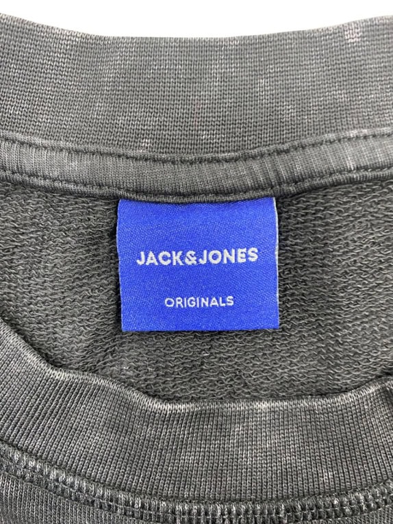 JACK & JONES Felpa senza cappuccio ORIGINALS STUDIO Washed Black da uomo XL