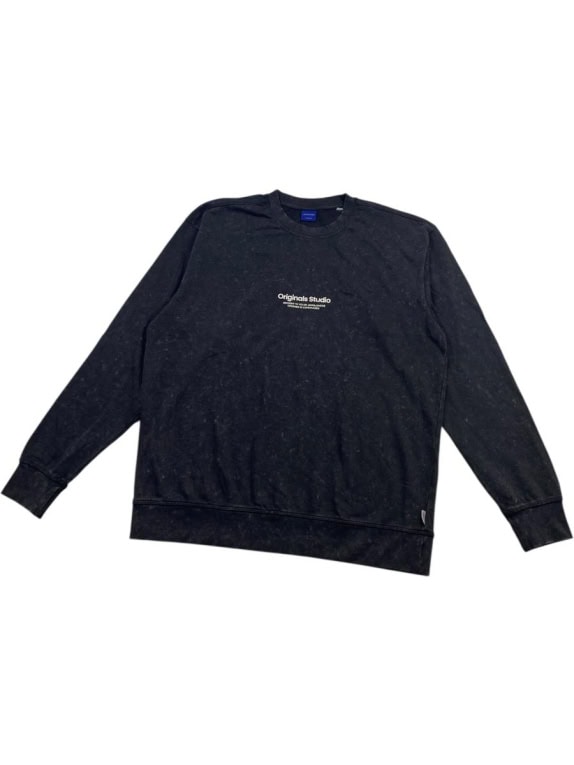 JACK & JONES Felpa senza cappuccio ORIGINALS STUDIO Washed Black da uomo XL