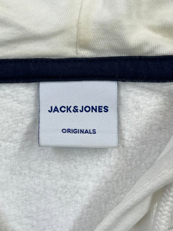 Jack & Jones Hoodie Zip-Up Logo Λευκό Unisex L