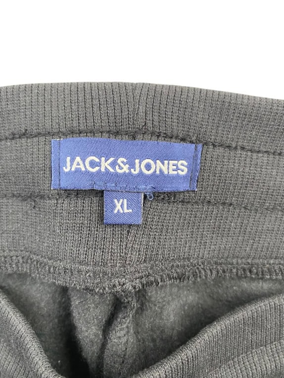 JACK & JONES Pantaloni della tuta con stampa logo neri da uomo XL