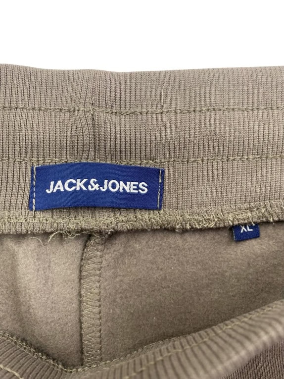 JACK & JONES pantaloni della tuta con logo marrone-beige da uomo XL