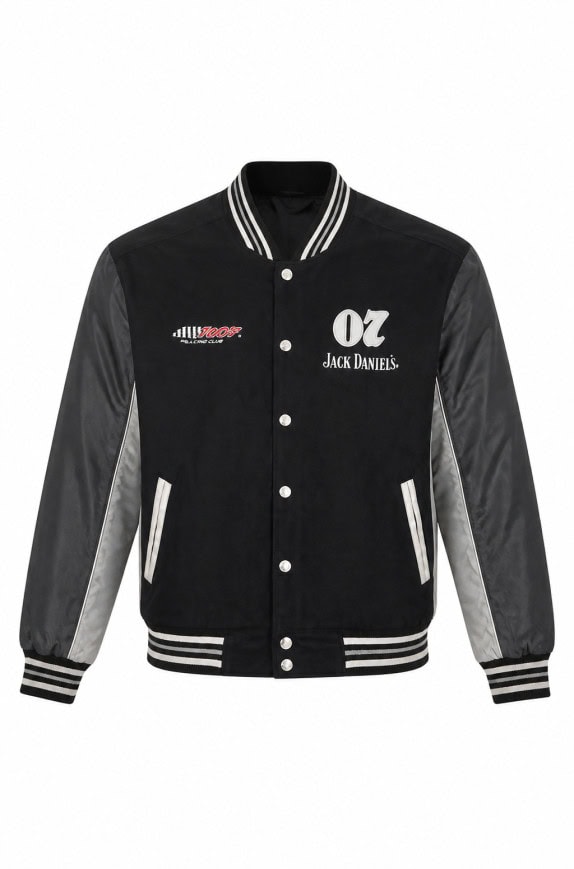 JACK DANIELS VARSITY JACKET BLACK GREY ΑΝΤΡΙΚΟ PRE OWNED XL