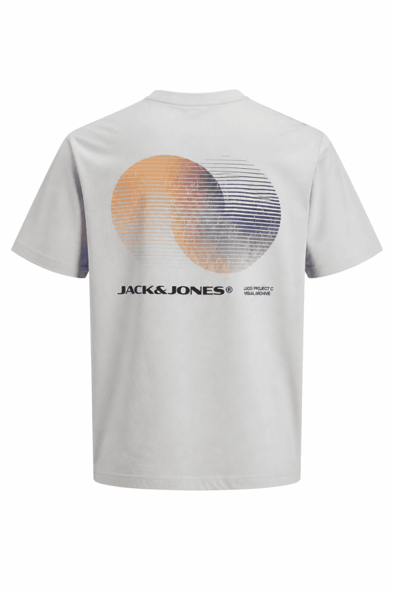 JACK JONES T SHIRT GRAPHIC GRIGIO CHIARO UOMO PRE OWNED XL